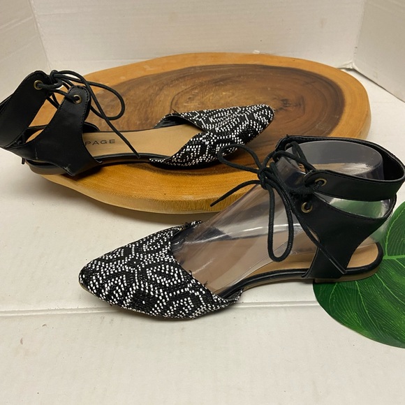 Rampage CONNOR Boho Pointed Toe Ankle Laced Flats - Picture 3 of 7